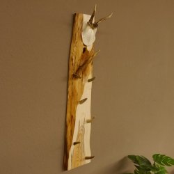 Schlüsselbrett Geweih Rehstange handgefertigt Schlüssel Unikat 5 Spitzen Haken Rehgeweih 27.8.118