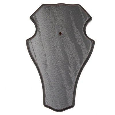 1 Stück Reh Bock Schild Trophäenschild groß mit 1 Kieferfach in Eiche dunkel AF 21 x 13 cm