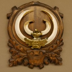 Wildschweinwaffen (Sus scrofa) Keilerwaffen max. 20,6 cm Trophäe Keiler Gewaff Trophäenschild