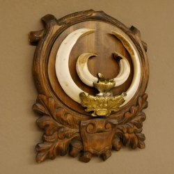 Wildschweinwaffen (Sus scrofa) Keilerwaffen max. 20,6 cm Trophäe Keiler Gewaff Trophäenschild