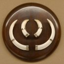 Wildschweinwaffen (Sus scrofa) Keilerwaffen max. 13 cm Trophäe Keiler Gewaff rundes Schild