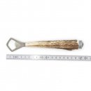 Flaschenöffner Öffner mit Hirsch Geweih Stange Hirschhorn Griff mit Endkappe Verzierung Edelweiß GL 20 cm 27.19.5.41