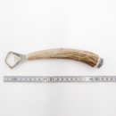 Flaschenöffner Öffner mit Hirsch Geweih Stange Hirschhorn Griff mit Endkappe Verzierung Edelweiß GL 22 cm 27.19.5.44