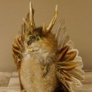 Wolpertinger Wolpi Bisam Präparat mit Stock Rehgeweih hellgrüne Augen Fabelwesen 86.4.137