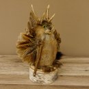 Wolpertinger Wolpi Bisam Präparat mit Stock Rehgeweih hellgrüne Augen Fabelwesen 86.4.137