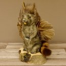 Wolpertinger Murmel Präparat Plüsch mit Punkfrisur Fabelwesen mit Flügel und Geweih Wolpi 86.16.45