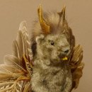 Wolpertinger Murmel Präparat Plüsch mit Punkfrisur Fabelwesen mit Flügel und Geweih Wolpi 86.16.45