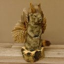 Wolpertinger Murmel Präparat Plüsch mit Punkfrisur Fabelwesen mit Flügel und Geweih Wolpi 86.16.45