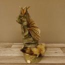 Wolpertinger Murmel Präparat Plüsch mit Punkfrisur Fabelwesen mit Flügel und Geweih Wolpi 86.16.46