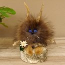 Wolpertinger Wolpi Präparat Mini auf Holz Edelweiss...