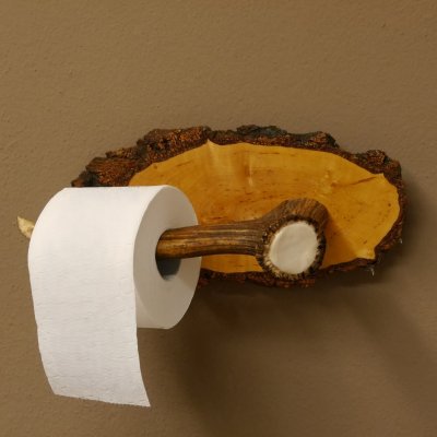 Klorollenhalter WC Rollenhalter Toilettenpapierhalter Hirschstange Hirsch Birkeschild