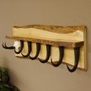 Garderobe mit 6 Gamshaken + Gamsgeweih auf Holzbrett Ablagefläche Wandgarderobe Geweih Unikat 27.8.123