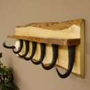 Garderobe mit 6 Gamshaken + Gamsgeweih auf Holzbrett Ablagefläche Wandgarderobe Geweih Unikat 27.8.123