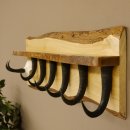 Garderobe mit 6 Gamshaken + Gamsgeweih auf Holzbrett Ablagefläche Wandgarderobe Geweih Unikat 27.8.123