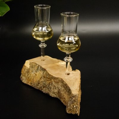 Schnapsanbieter 2 Stück kleine Gläser mit Stiel auf Wurzel Steckglas Set Schnaps Geschenk Neu 27.60.1.88