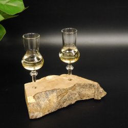 Schnapsanbieter 2 Stück kleine Gläser mit Stiel auf Wurzel Steckglas Set Schnaps Geschenk Neu 27.60.1.88