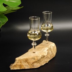 Schnapsanbieter 2 Stück kleine Gläser mit Stiel auf Wurzel Steckglas Set Schnaps Geschenk Neu 27.60.1.88