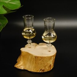 Schnapsanbieter 2 Stück kleine Gläser mit Stiel auf Wurzel Steckglas Set Schnaps Geschenk Neu 27.60.1.89