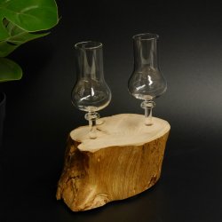 Schnapsanbieter 2 Stück kleine Gläser mit Stiel auf Wurzel Steckglas Set Schnaps Geschenk Neu 27.60.1.89