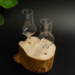 Schnapsanbieter 2 Stück kleine Gläser mit Stiel auf Wurzel Steckglas Set Schnaps Geschenk Neu 27.60.1.89