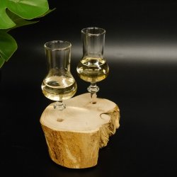 Schnapsanbieter 2 Stück kleine Gläser mit Stiel auf Wurzel Steckglas Set Schnaps Geschenk Neu 27.60.1.89