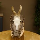 Rehbock im Bast Reh Bock Geweih Rehgeweih auf geschnitztem Trophäenschild 603.244