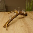Schnapsanbieter 5x kleine Gläser Steckglas mit Stiel auf Rothirschstange Edelweiss Verzierung 27.60.2.50