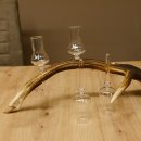 Schnapsanbieter 4x kleine Gläser Steckglas mit Stiel auf Rothirschstange Geschenk 27.60.2.52