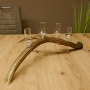 Schnapsanbieter 4x kleine Gläser Steckglas mit Stiel auf Rothirschstange Geschenk 27.60.2.55