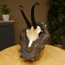 Gamsgeweih Geiß SL 17,8 cm Gams Gems Geweih auf geschnitztem Trophäenschild 47.272