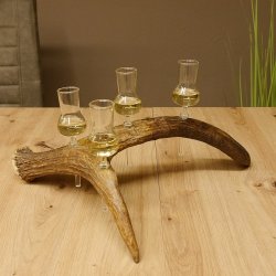 Schnapsanbieter 4x kleine Gläser Steckglas mit Stiel auf Elchstange Geschenk 27.60.9.1