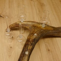 Schnapsanbieter 4x kleine Gläser Steckglas mit Stiel auf Elchstange Geschenk 27.60.9.1