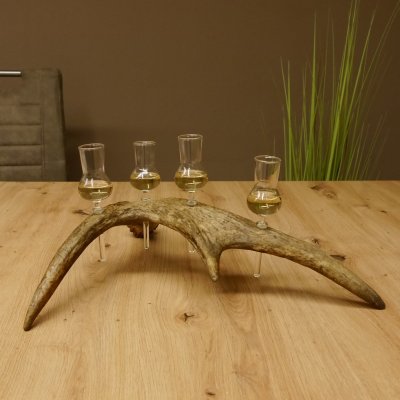 Schnapsanbieter 4x kleine Gläser Steckglas mit Stiel auf Elchstange Geschenk 27.60.9.2