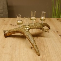 Schnapsanbieter 4x kleine Gläser Steckglas mit Stiel auf Elchstange Geschenk 27.60.9.2