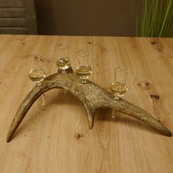Schnapsanbieter 4x kleine Gläser Steckglas mit Stiel auf Elchstange Geschenk 27.60.9.2