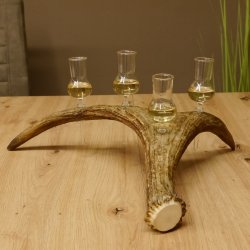 Schnapsanbieter 4x kleine Gläser Steckglas mit Stiel auf Elchstange Geschenk 27.60.9.2