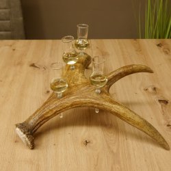 Schnapsanbieter 4x kleine Gläser Steckglas mit Stiel auf Elchstange Geschenk 27.60.9.3