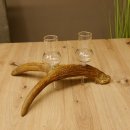 Schnapsanbieter 2 Gläser große mit Stiel auf Elchstange Ständer Steckglas Set Schnaps Geschenk Neu 27.60.9.4