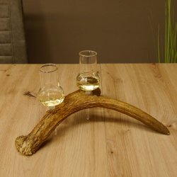 Schnapsanbieter 2 Gläser große mit Stiel auf Elchstange Ständer Steckglas Set Schnaps Geschenk Neu 27.60.9.4