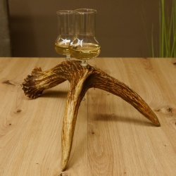 Schnapsanbieter 2x Gläser große mit Stiel auf Elchstange Ständer Steckglas Set Schnaps Geschenk Neu 27.60.9.5