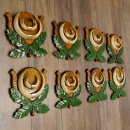 Wildschweinwaffen (Sus scrofa) 8 Stück Keilerwaffen Trophäe Keiler Gewaff Schilder 32.280