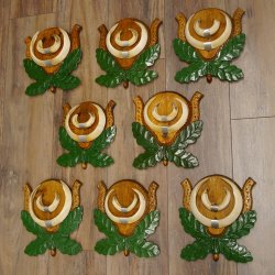 Wildschweinwaffen (Sus scrofa) 8 Stück Keilerwaffen Trophäe Keiler Gewaff Schilder 32.280