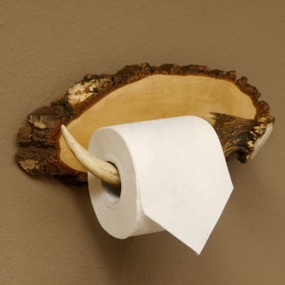 Klorollenhalter WC Rollenhalter Toilettenpapierhalter Hirschstange Hirsch Birkeschild 100.4.10