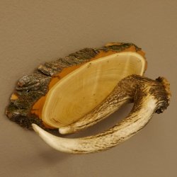 Klorollenhalter WC Rollenhalter Toilettenpapierhalter Hirschstange Hirsch Akazieschild 100.4.12