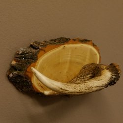 Klorollenhalter WC Rollenhalter Toilettenpapierhalter Hirschstange Hirsch Akazieschild 100.4.12