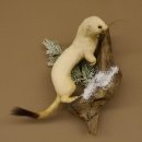 Hormita comadreja invierno pelaje altura 33 cm animal disecado taxidermia 89.1.54