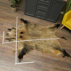 Wilde zwijnenhuid everzwijnenhuid wild zwijn zwoerd varkenszwoerd vloerkleed lengte 180 cm 87.6.41