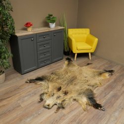 Wilde zwijnenhuid everzwijnenhuid wild zwijn zwoerd varkenszwoerd vloerkleed lengte 180 cm 87.6.41