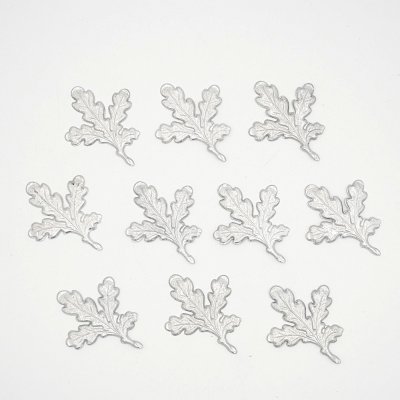 5 feuilles de chêne pour trophées de chasse au sanglier - couleur argent -