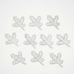 5 feuilles de chêne pour trophées de chasse au sanglier - couleur argent -